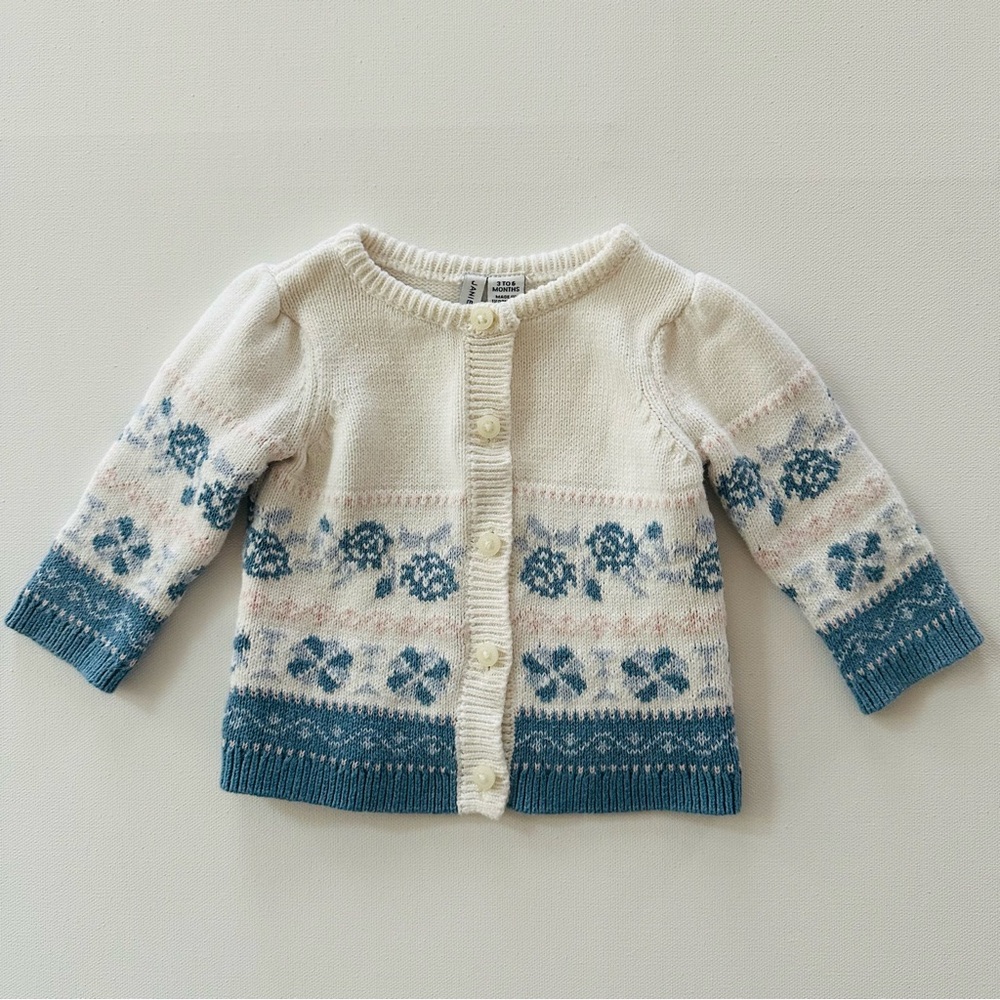 Janie and Jack 3-6 Months Baby Girl Knit Sweater Cardigan